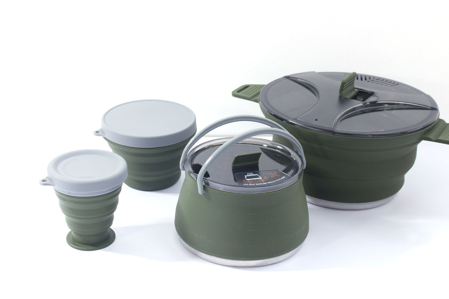 Foldable Camping Cookware Set for Hiking Travel Cooking Gear