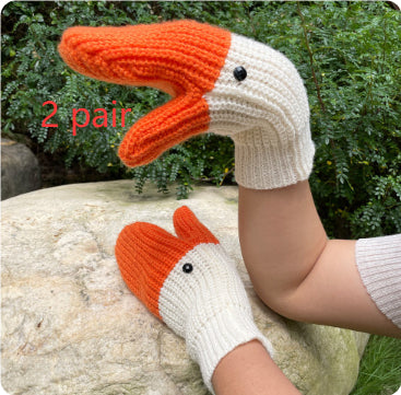 Buy Unisex Knitted Wool Mittens Cold-Proof Warm Winter Gloves