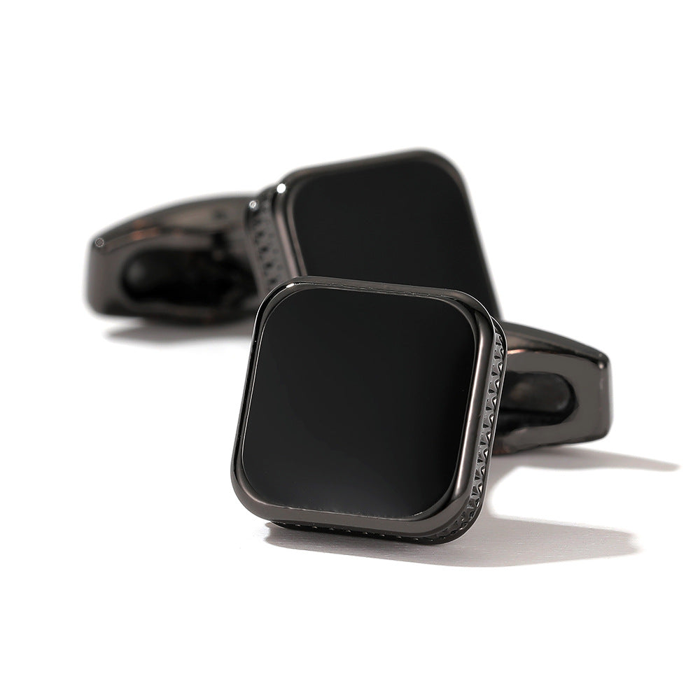 Men’s Fashion Square Drop Oil Cufflinks Available in 4 Colors