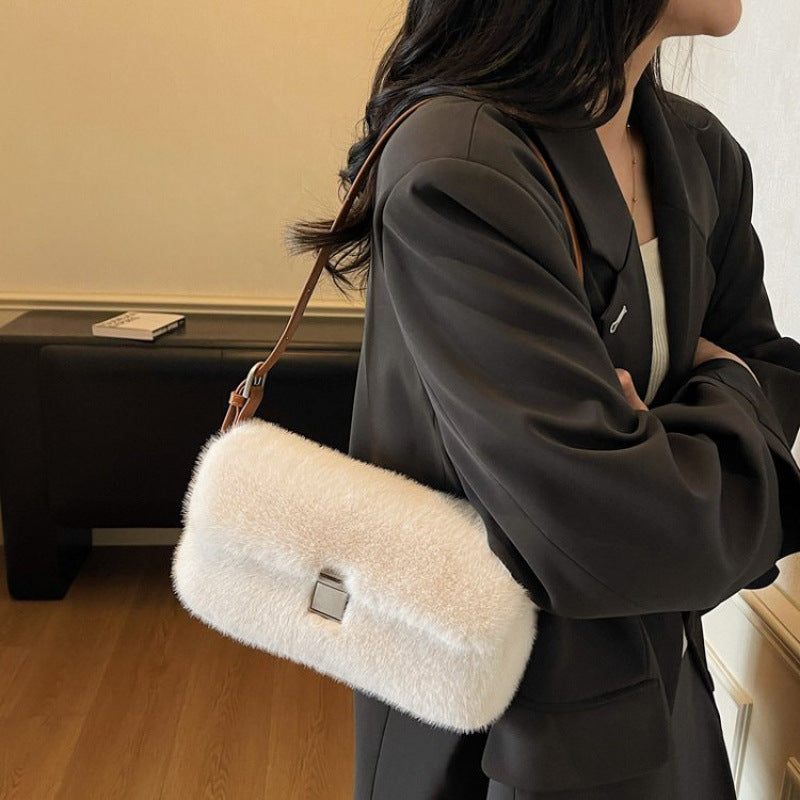 Buy Retro Armpit Shoulder Plush Bag Stylish Everyday Carry for Women