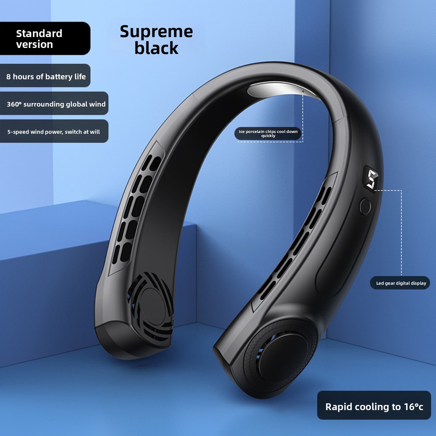 Portable Bladeless Neck Fan with USB Charging and Airflow