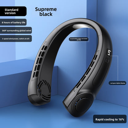 Portable Bladeless Neck Fan with USB Charging and Airflow