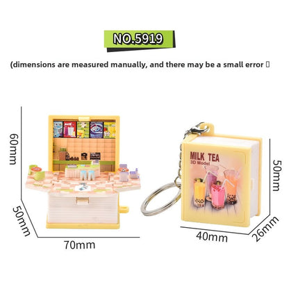 3D Beijing Tiananmen Pop-Up Book Keychain Folding Pop-Up Toy Pendant Exquisite Creative Travel Souvenir