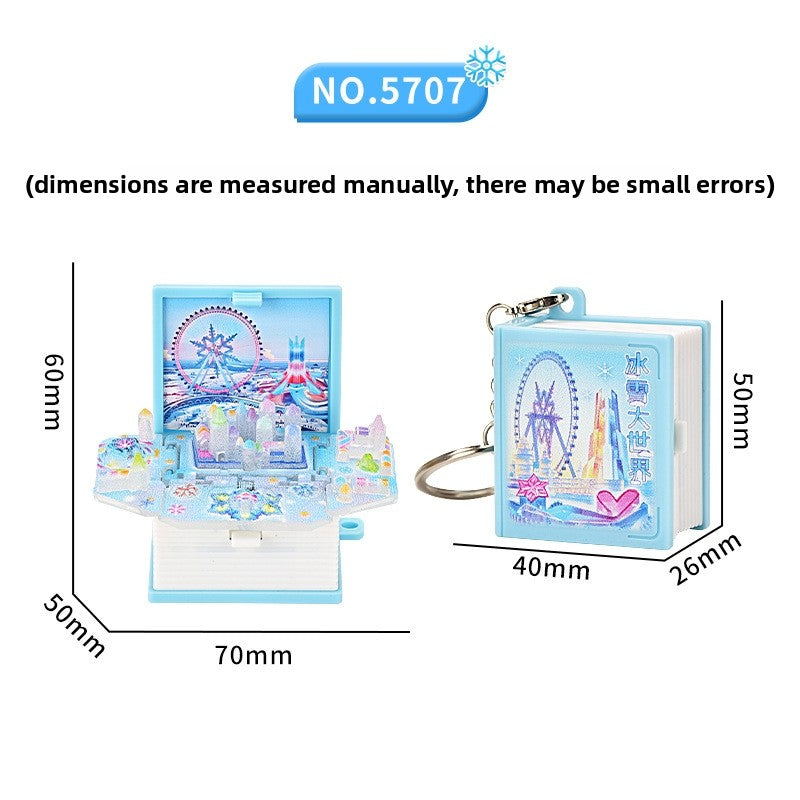 3D Beijing Tiananmen Pop-Up Book Keychain Folding Pop-Up Toy Pendant Exquisite Creative Travel Souvenir