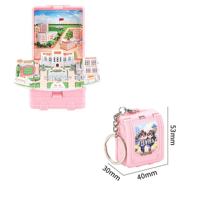 3D Beijing Tiananmen Pop-Up Book Keychain Folding Pop-Up Toy Pendant Exquisite Creative Travel Souvenir