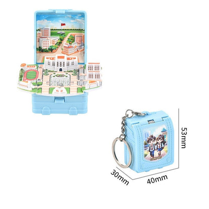 3D Beijing Tiananmen Pop-Up Book Keychain Folding Pop-Up Toy Pendant Exquisite Creative Travel Souvenir