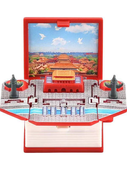 3D Beijing Tiananmen Pop-Up Book Keychain Folding Pop-Up Toy Pendant Exquisite Creative Travel Souvenir