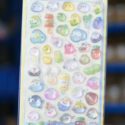 3D Cartoon Relief Stickers