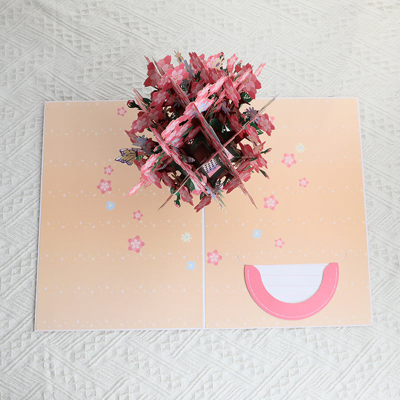 3D Cherry Blossom Greeting Card