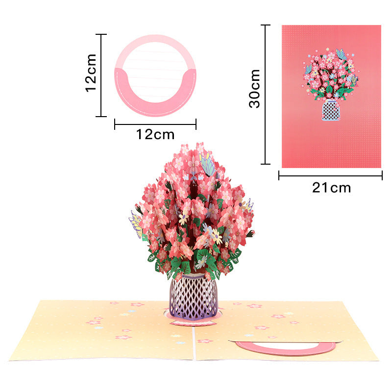 3D Cherry Blossom Greeting Card