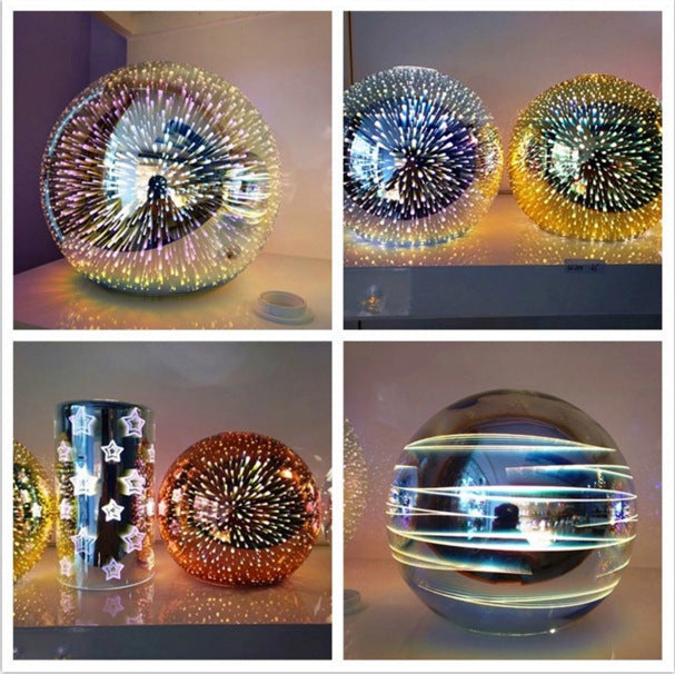3D color glass spherical chandelier