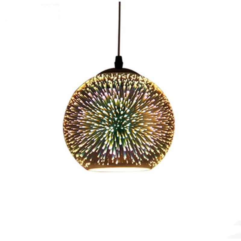 3D color glass spherical chandelier