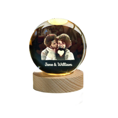 3D customized crystal ornaments for two people