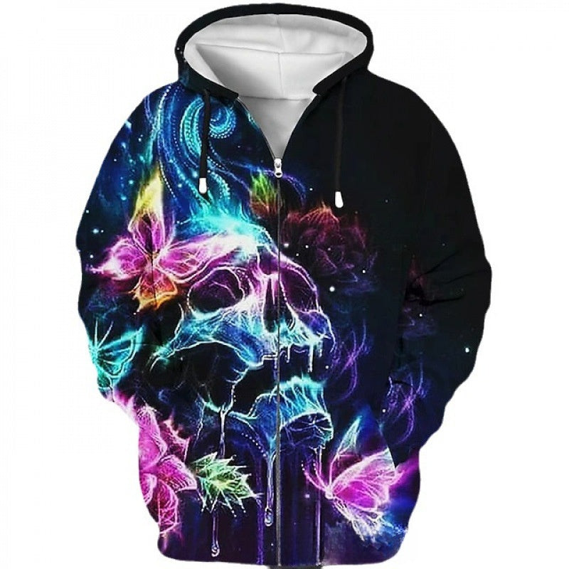 3D Digital Print Fleece Hooded Sweatshirt