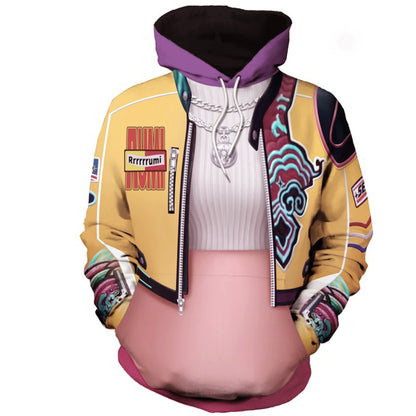 3D Digital Print Hooded Sweatshirt