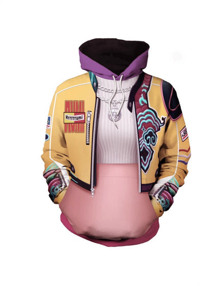 3D Digital Print Hooded Sweatshirt