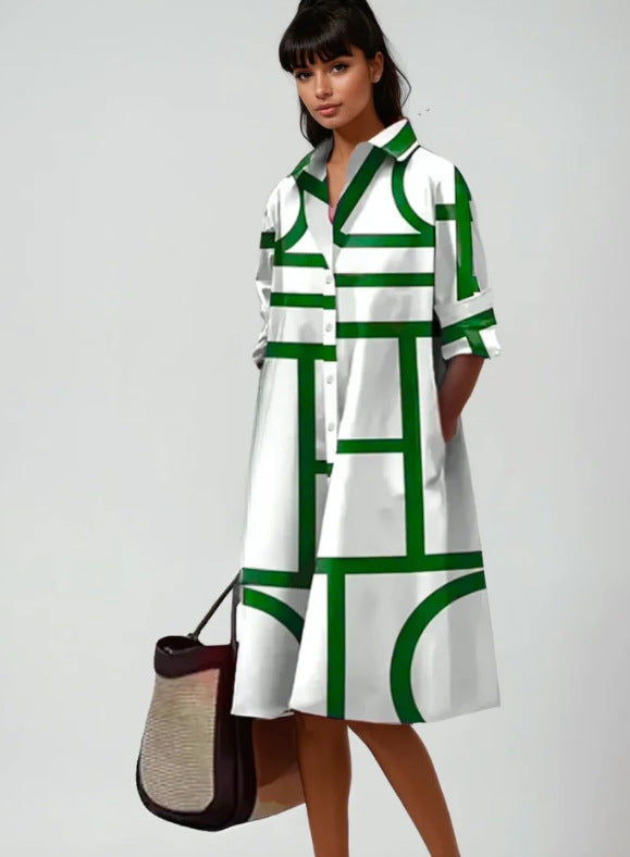 3D Digital Printing Lapel Dress