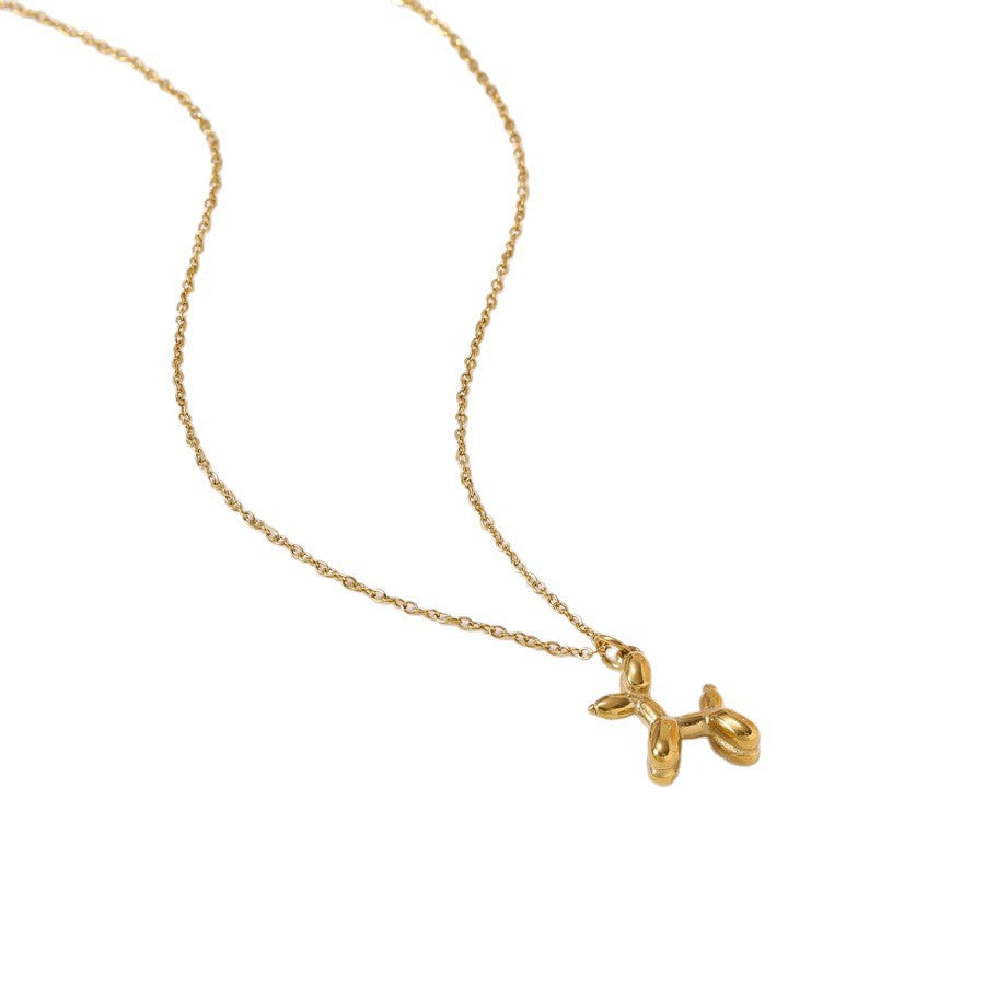 3D Dog Pendant Stainless Steel Necklace