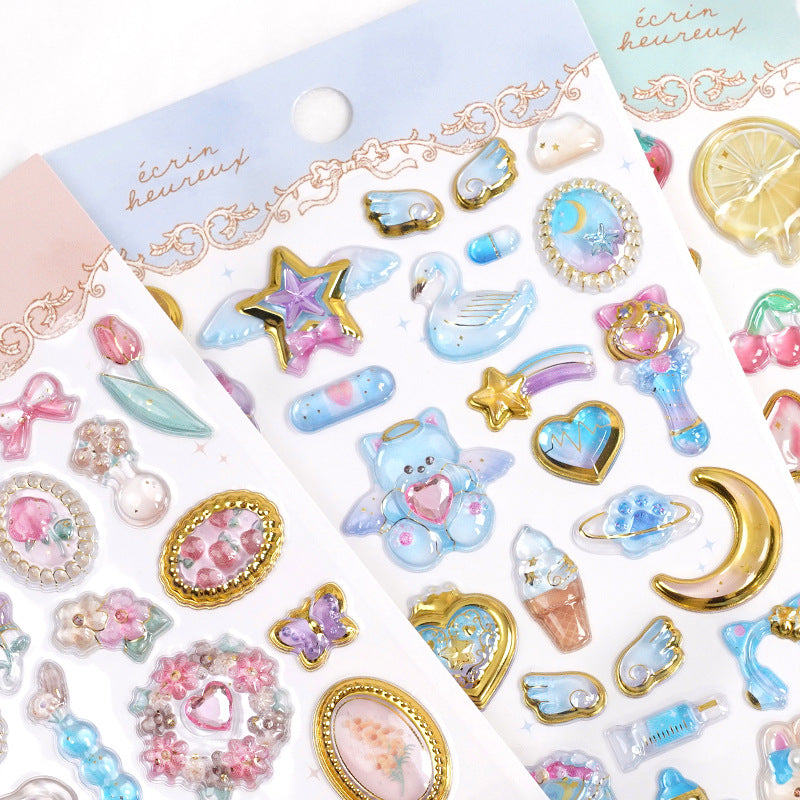 3D Embossed Crystal Stickers