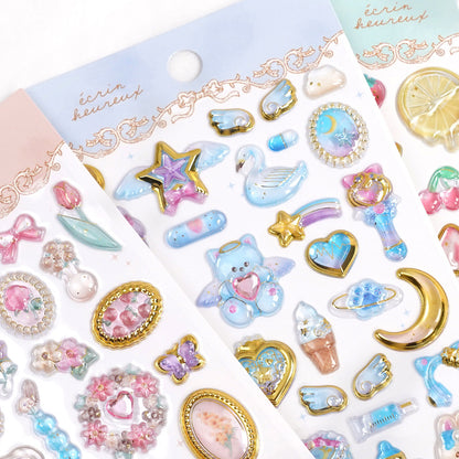 3D Embossed Crystal Stickers
