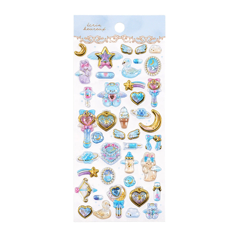 3D Embossed Crystal Stickers