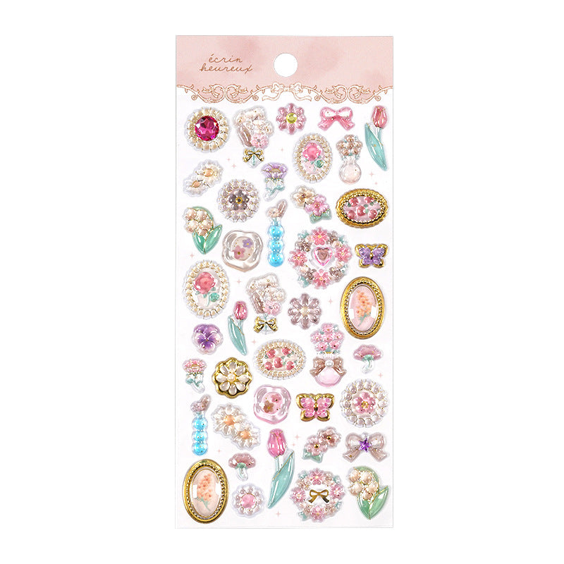 3D Embossed Crystal Stickers