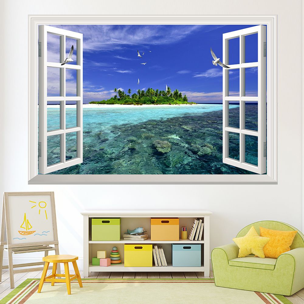 3D Fake Window Scenery Wall Sticker