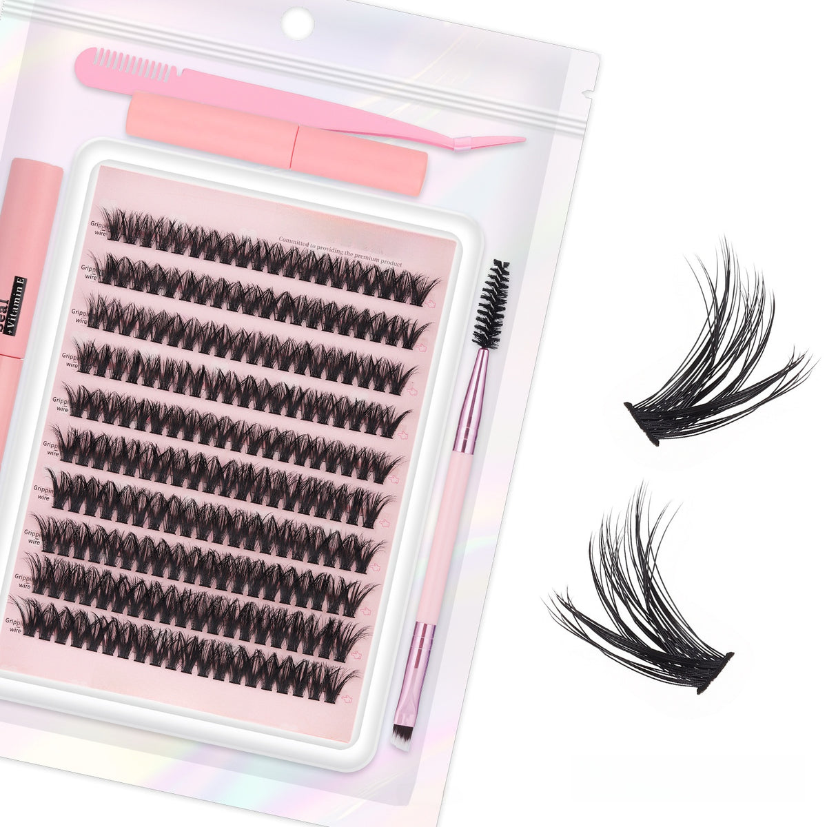 3D False Eyelashes DIY Kit with Glue and Tools