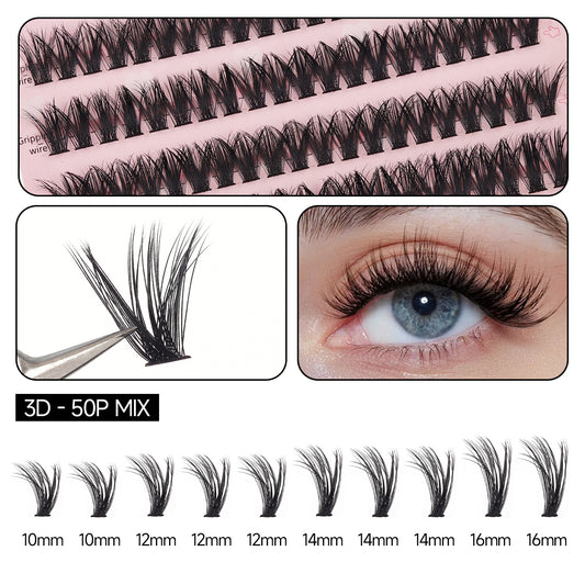 3D False Eyelashes DIY Kit with Glue and Tools