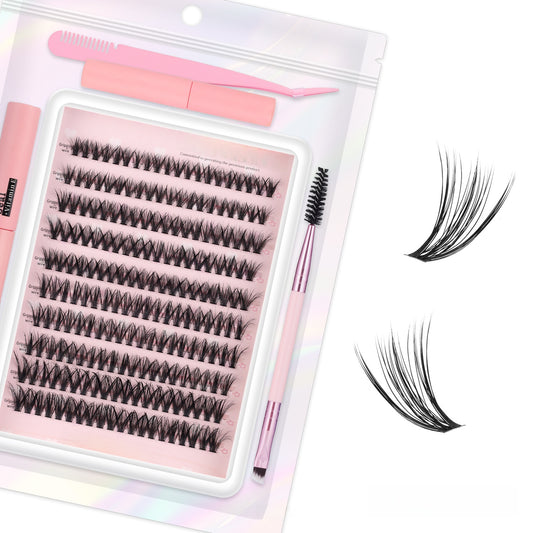 3D False Eyelashes DIY Kit with Glue and Tools