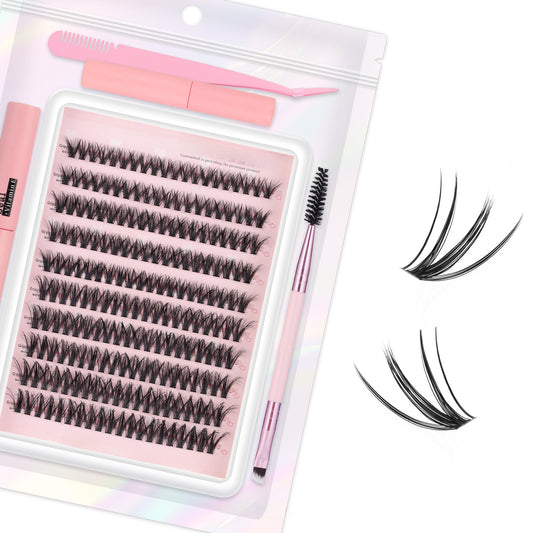 3D False Eyelashes DIY Kit with Glue and Tools