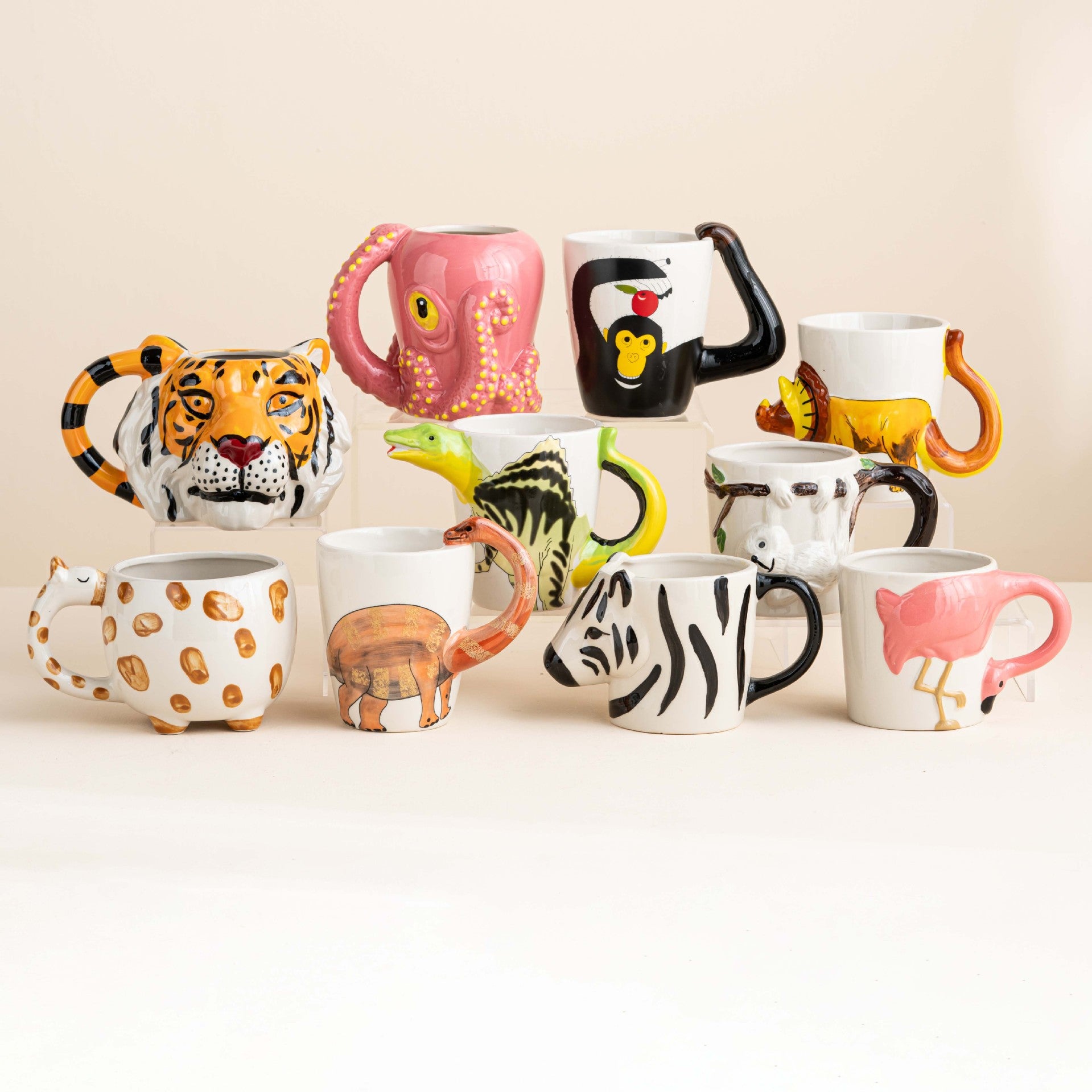 3D Hand-Painted Animal Ceramic Mug