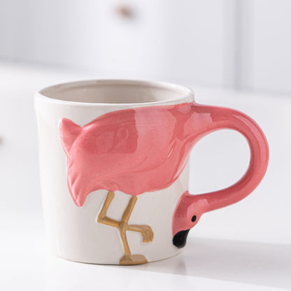 3D Hand-Painted Animal Ceramic Mug