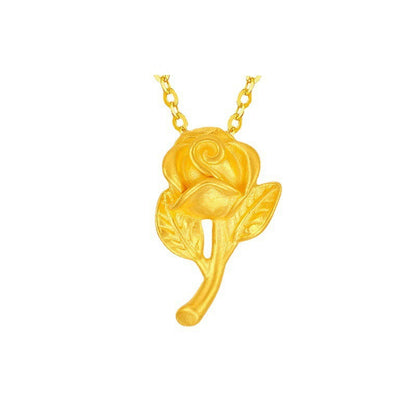 3D Hard Gold Pendant Necklace with Gift Box