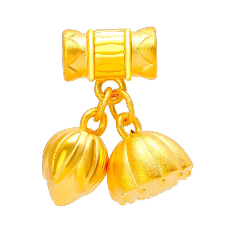 3D Hard Gold Pendant Necklace with Gift Box