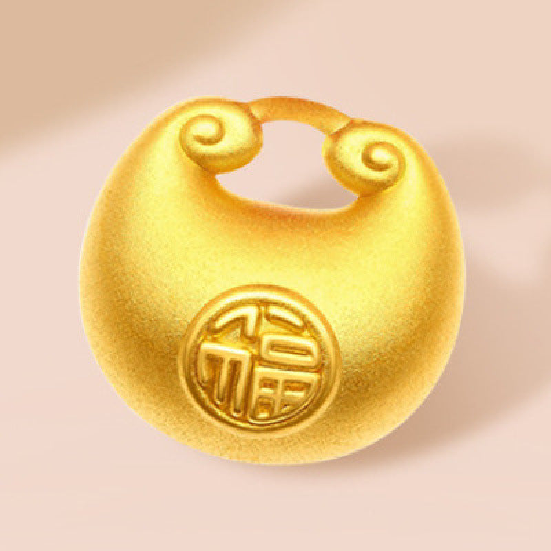 3D Hard Gold Pendant Necklace with Gift Box