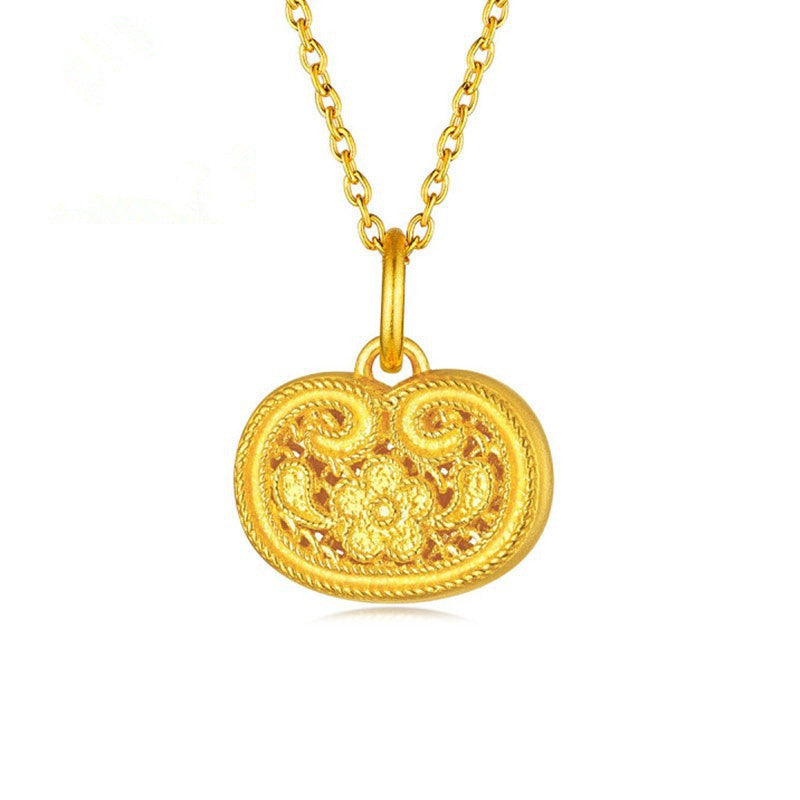 3D Hard Gold Pendant Necklace with Gift Box