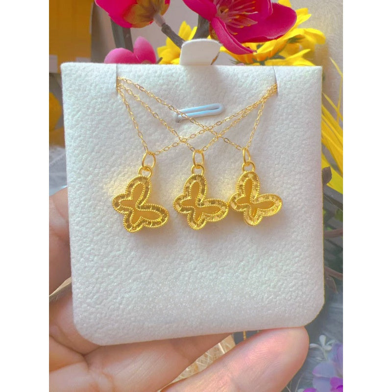 3D Hard Gold Pendant Necklace with Gift Box