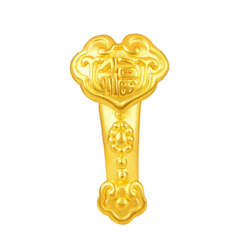 3D Hard Gold Pendant Necklace with Gift Box