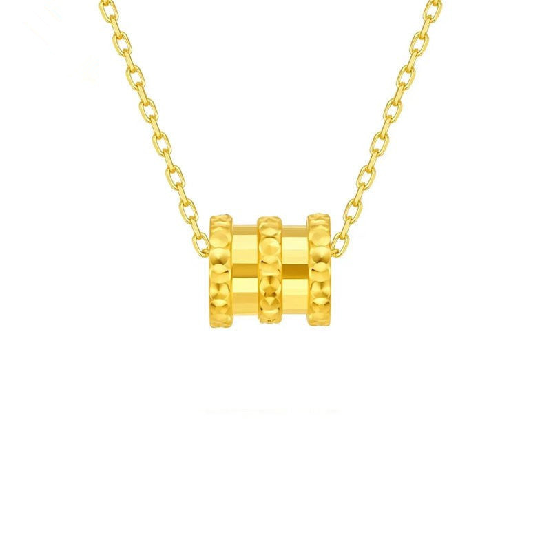 3D Hard Gold Pendant Necklace with Gift Box