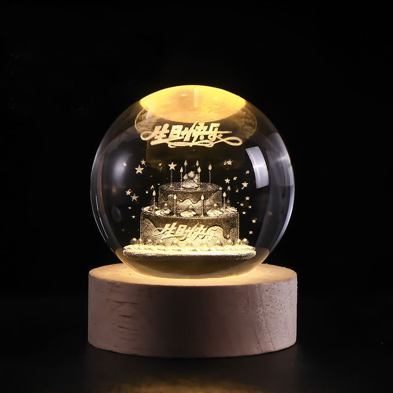 3D Laser Crystal Night Light