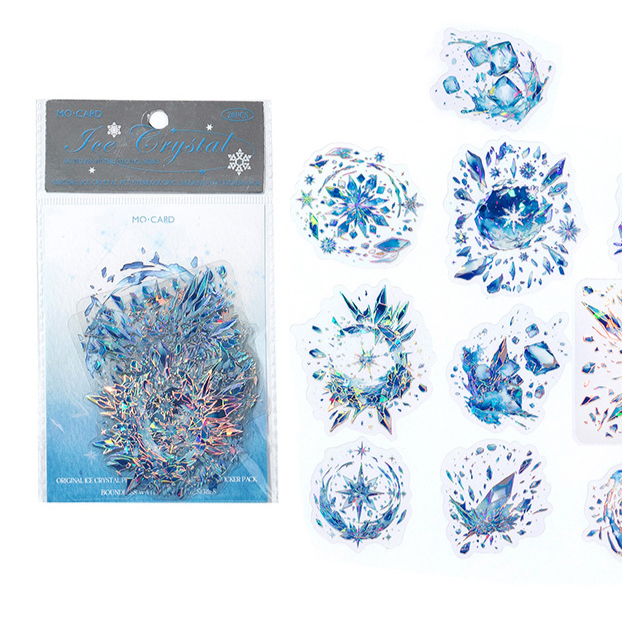3D Laser Silver PET Stickers for DIY Decoration