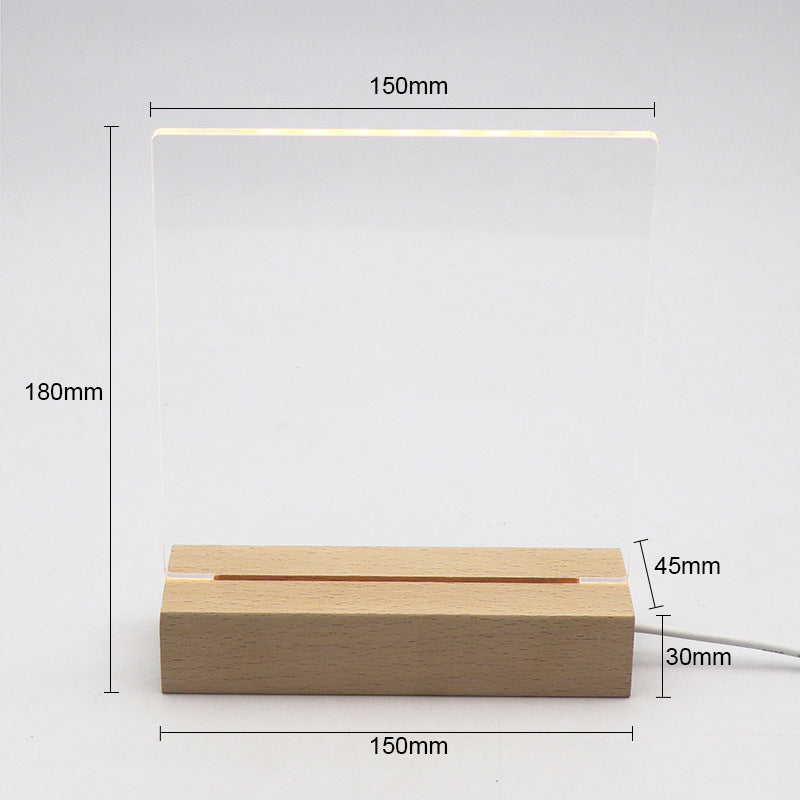 3D LED Night Light with Beech Wood Base