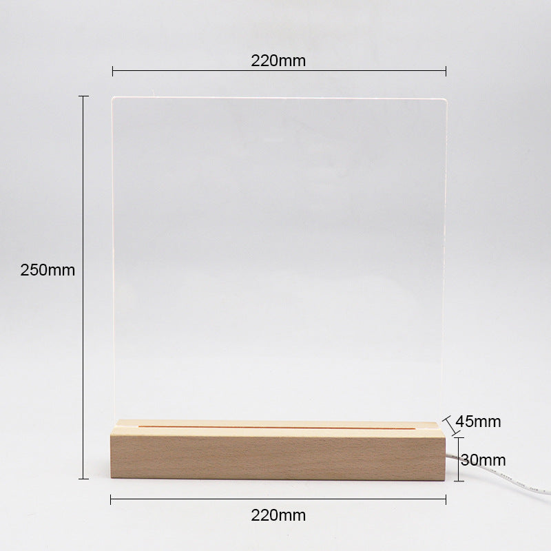 3D LED Night Light with Beech Wood Base