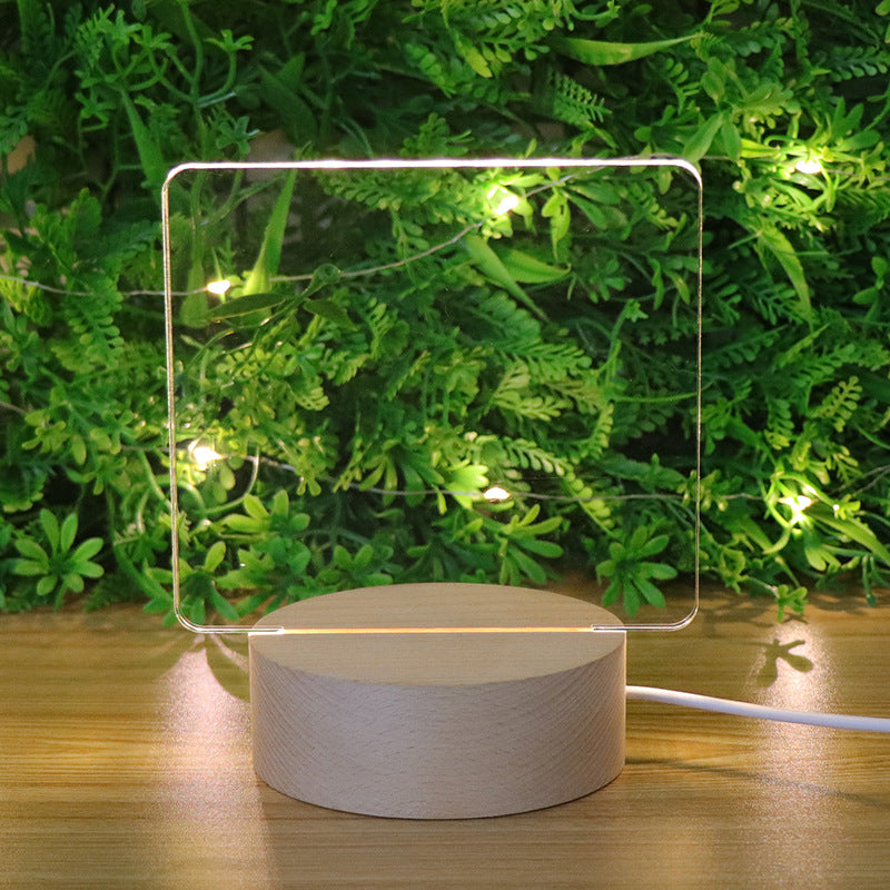 3D LED Night Light with Beech Wood Base