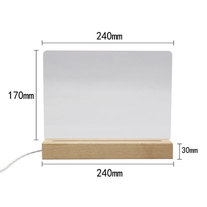 3D LED Night Light with Beech Wood Base