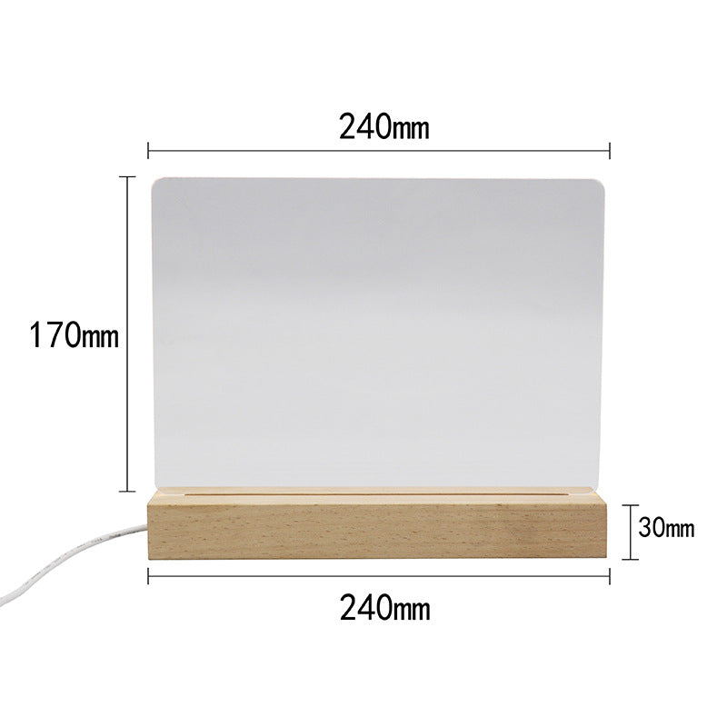 3D LED Night Light with Beech Wood Base