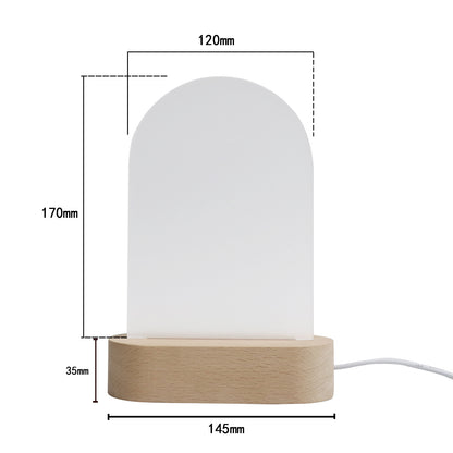 3D LED Night Light with Beech Wood Base