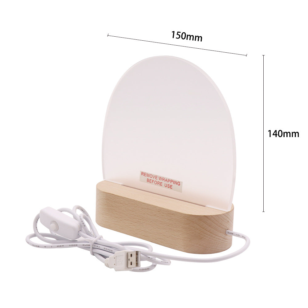 3D LED Night Light with Beech Wood Base
