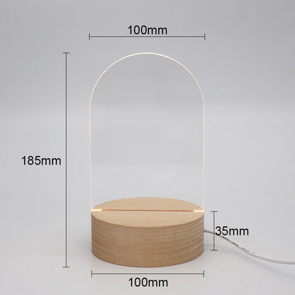 3D LED Night Light with Beech Wood Base
